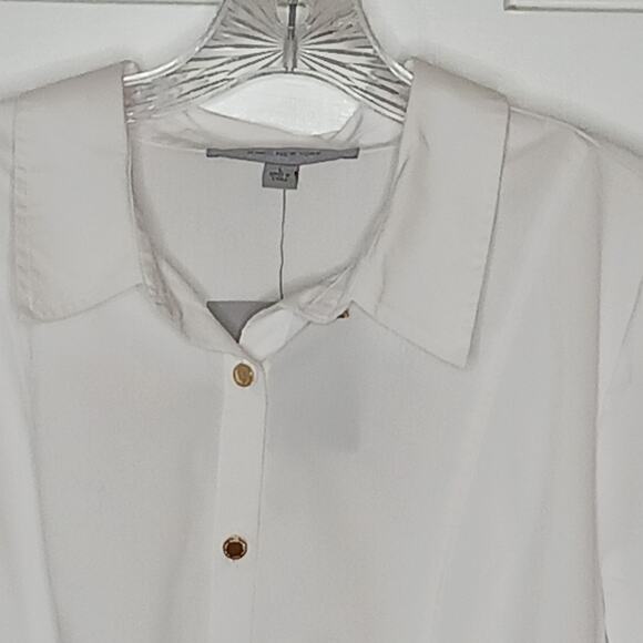 Marc New York Andrew Marc White Button Down Blouse NWT - Picture 4 of 11